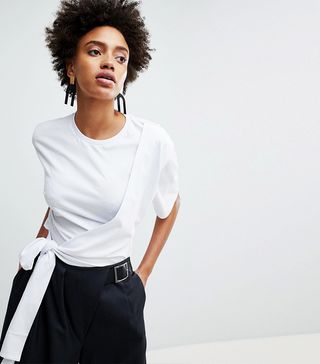 ASOS White + Wrap Cropped T-Shirt