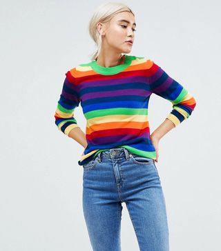 ASOS + Jumper in Bright Stripe