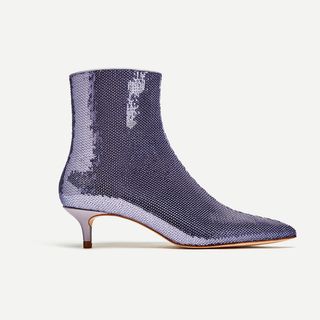 Zara + Sequin High Heel Ankle Boots