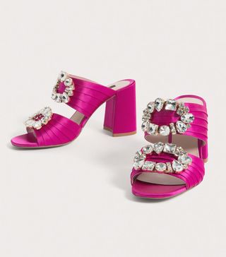 Uterque + Pink Satin Sandals