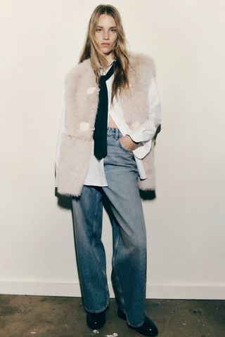 Zara + Faux Fur Vest