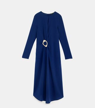 Zara + Draped Dress With Buckle