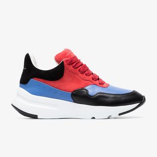 Alexander McQueen + Multi-Coloured Runner Leather And Suede Sneakers