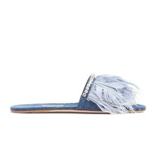 Miu Miu + Feather Trimmed Sandals