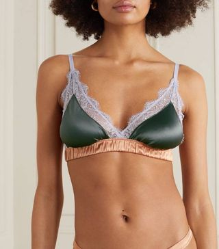 Love Stories + Love Lace-Trimmed Satin Soft-Cup Triangle Bra