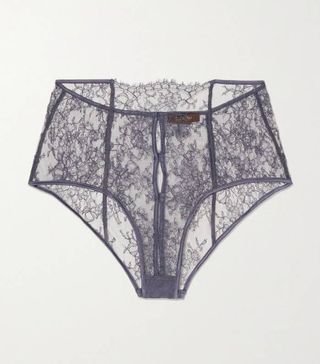 Coco de Mer + Arabela Cutout Satin-Trimmed Lace Briefs