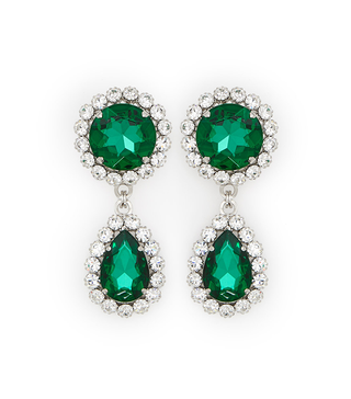 Alessandra Rich + Emerald Drop Earrings