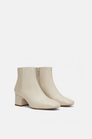 Zara + Heeled Ankle Boots With Toe Detail