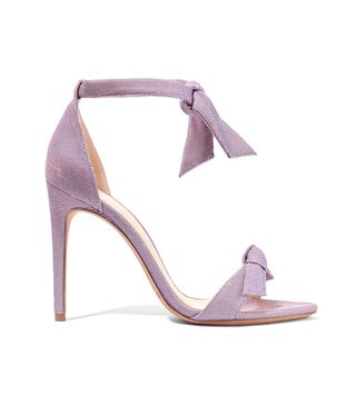 Alexandre Birman + Lovely Clarita Bow-Embellished Textured-Lamé Sandals