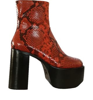 Simon Miller + High Raid Snake Embossed Platform Bootie