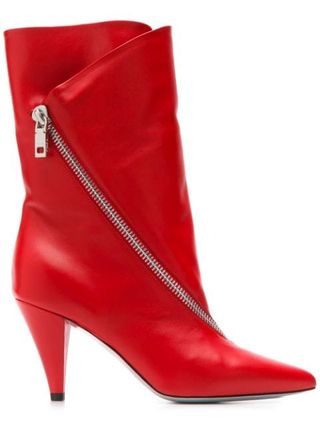 Givenchy + Zipped Mid-Heel Boots