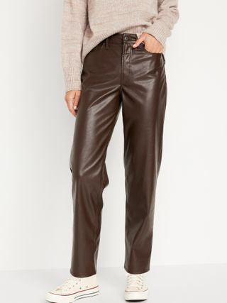 Old Navy + High-Waisted OG Loose Faux-Leather Pants for Women