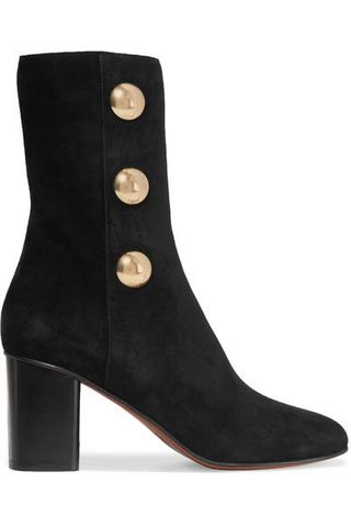 Chloé + Orlando Embellished Suede Ankle Boots