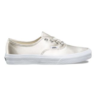 Vans + Satin Lux Authentic Sneakers in Light Silver/True White