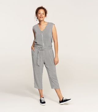 Violeta by Mango + Striped Jumpsuit