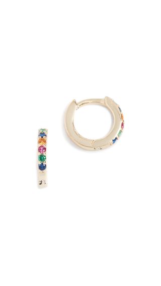 Shashi + Rainbow Katerina Pave Huggie Earrings