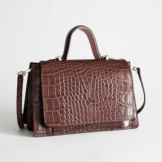 & Other Stories + Croc Embossed Leather Duo Strap Bag