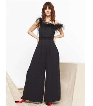 Kitri + Bianca Feather Jumpsuit