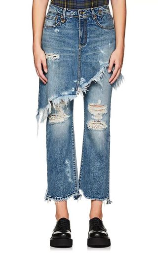 R13 + Women's Double Classic Distressed Crop Levi's Jeans