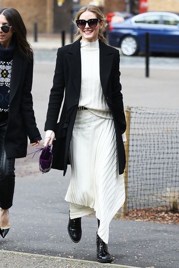 See How Olivia Palermo Styles Asymmetrical Midi Skirts | Who What Wear