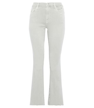 J Brand + Cropped Distressed Mid-Rise Flared Jeans
