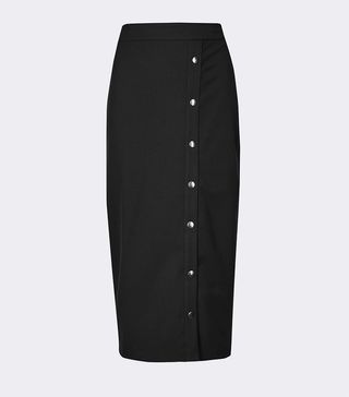 Marks and Spencer + Side Snap Boxy Pencil Midi Skirt