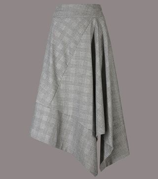Marks and Spencer + Checked Asymmetric Skirt
