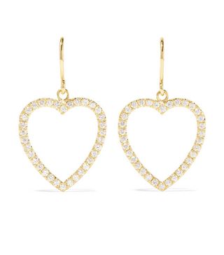 Jennifer Meyer + Open Heart 18-Karat Gold Diamond Earrings