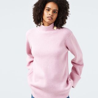 Finery + Epping City Pink High Neck Jumper