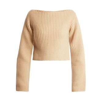 Khaite + Lila Step-Hem Ribbed-Knit Sweater