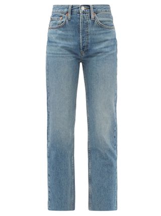 Re/Done + Rigid Stove Pipe High-Rise Straight-Leg Jeans