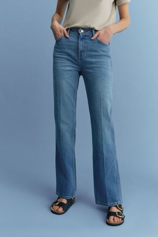 Next + Mid Blue Denim Straight Leg Jeans