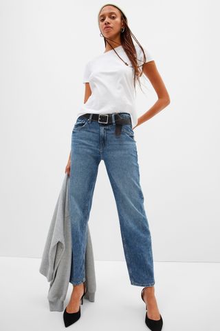 Gap + Mid Wash Blue Mid Rise '90s Loose Fit Jeans