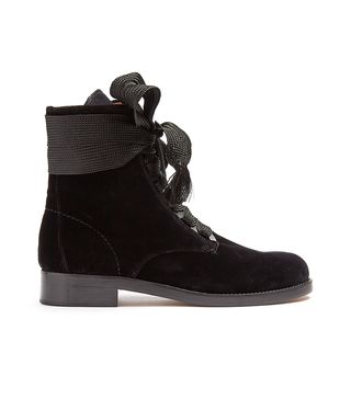 Chloé + Harper Lace-Up Velvet Ankle Boots