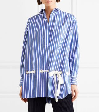 Sacai + Striped Cotton-Poplin Shirt
