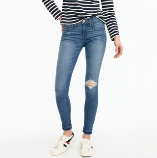 J.Crew + Toothpick Jean in Newcastle Wash With Let-Down Hem