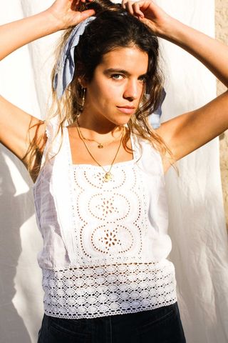 Kinga Csilla + Kawa Cotton Top in White