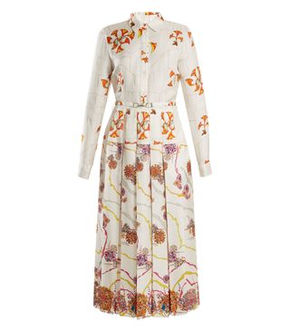 Gabriela Hearst + Rosa Spread-Collar Psychedelic-Print Silk Dress