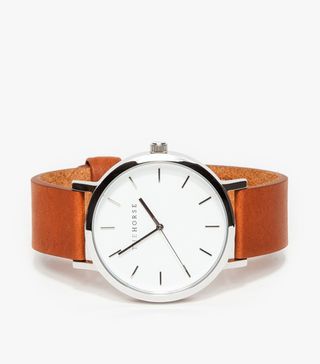 The Horse + Silver/Tan Band Watch