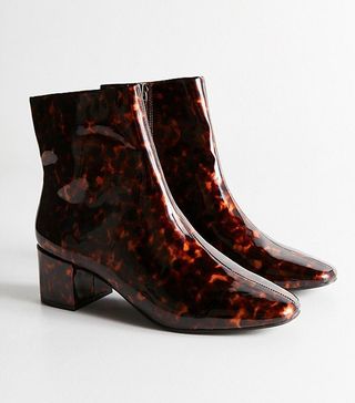 Urban Outfitters + Tortoise Square Toe Ankle Boot