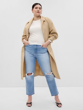 Gap + High Rise Cheeky Straight Jeans with Washwell