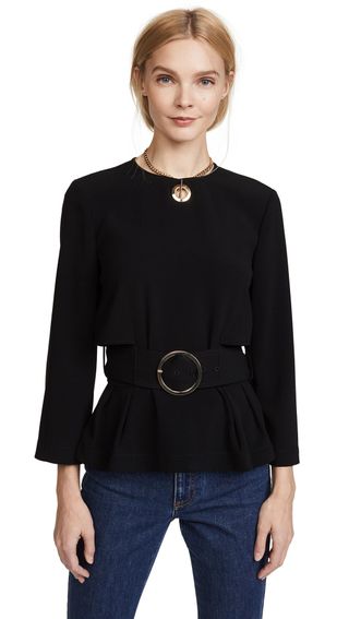 Derek Lam 10 Crosby + Long Sleeve Belted Top