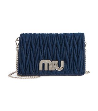 Miu Miu + Matelasse Denim Crossbody Clutch