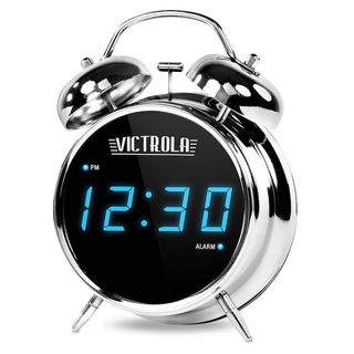 Victrola + Retro Chrome Digital Alarm Clock