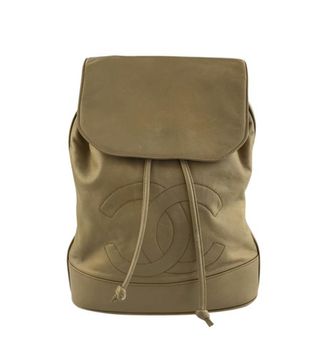 Chanel + Tan Lambskin Leather Backpack