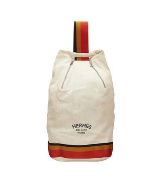 Hermes + White Cotton X Fabric Backpack
