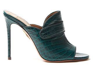 Aquazzura + Dylan Crocodile-Effect Sandals