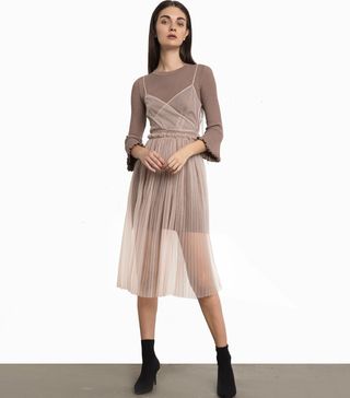 Pixie Market + Chloe Taupe Dress
