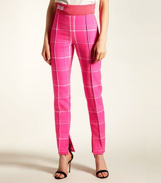 Fendi + High-Rise Checked Wool Trousers