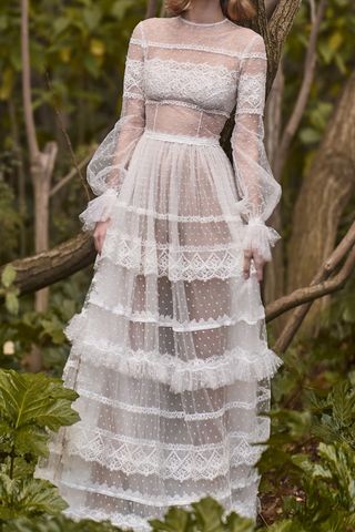 Costarellos Bridal + Neo-Romantic Tiered Long Dress